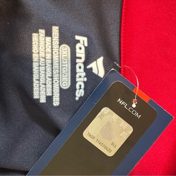 Houston Texans Fanatics Ringer Quarter-Zip Jacket - Navy. 3XL. - Picture 9 of 9